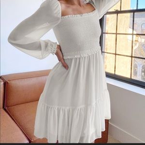 Aritzia Tempest Dress in Light Birch (white)